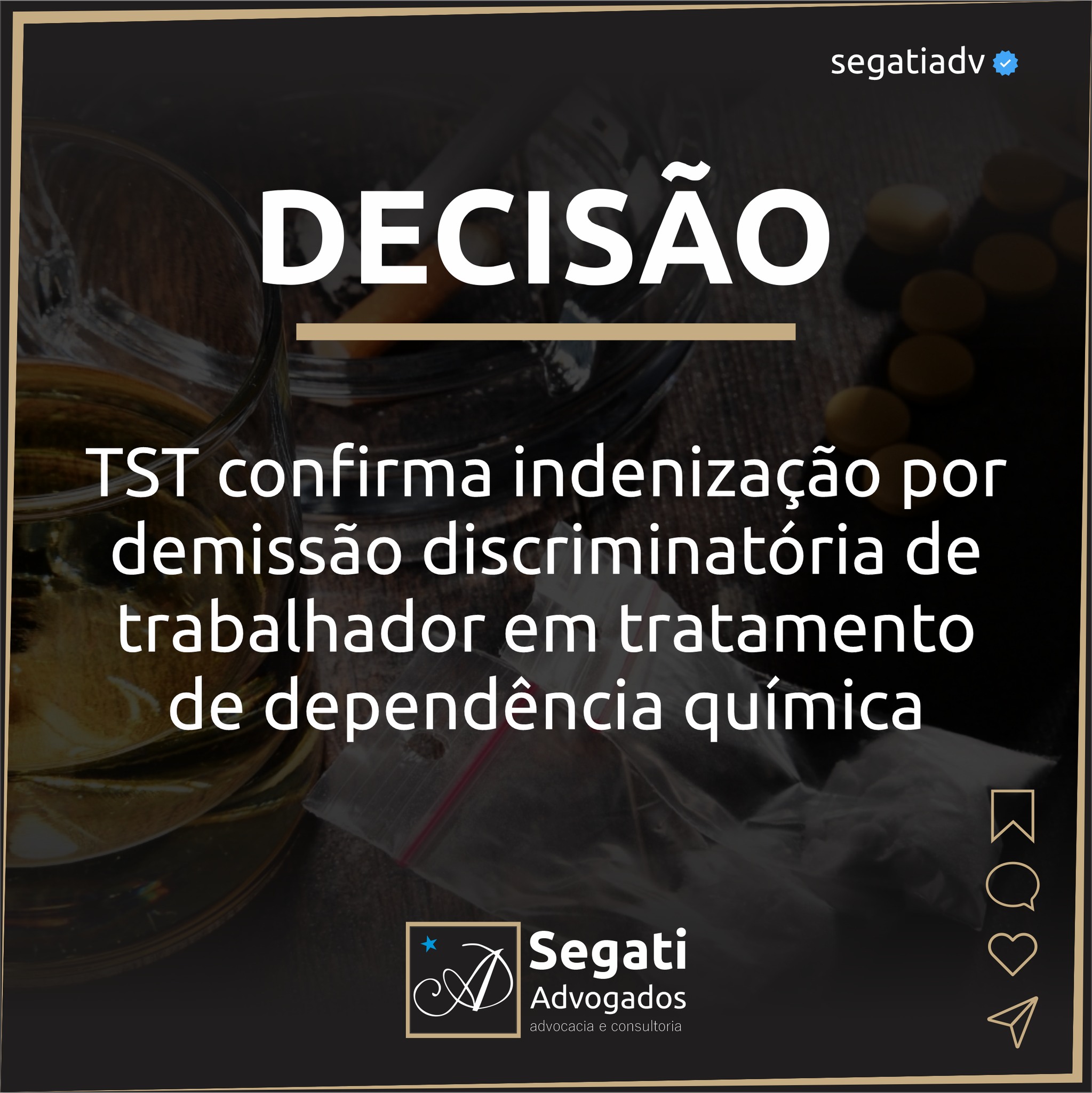 TST confirma indenização por demissão discriminatória de trabalhador em tratamento de dependência química