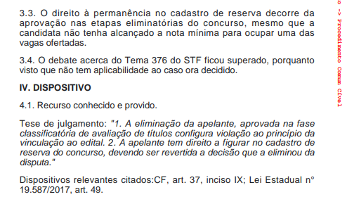 Acórdão - cadastro de reserva